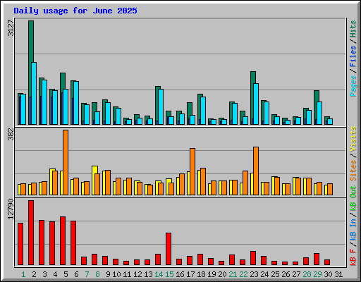 Daily usage for June 2025